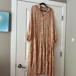 Los Angeles Dress paisley boho balloon sleeves tier looks like Free People large